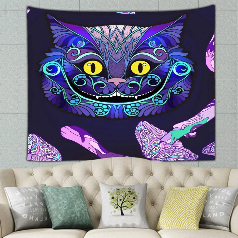 

Cat Head Fairy Tale Animals Wildlife Alice Tapestry Wall Hanging