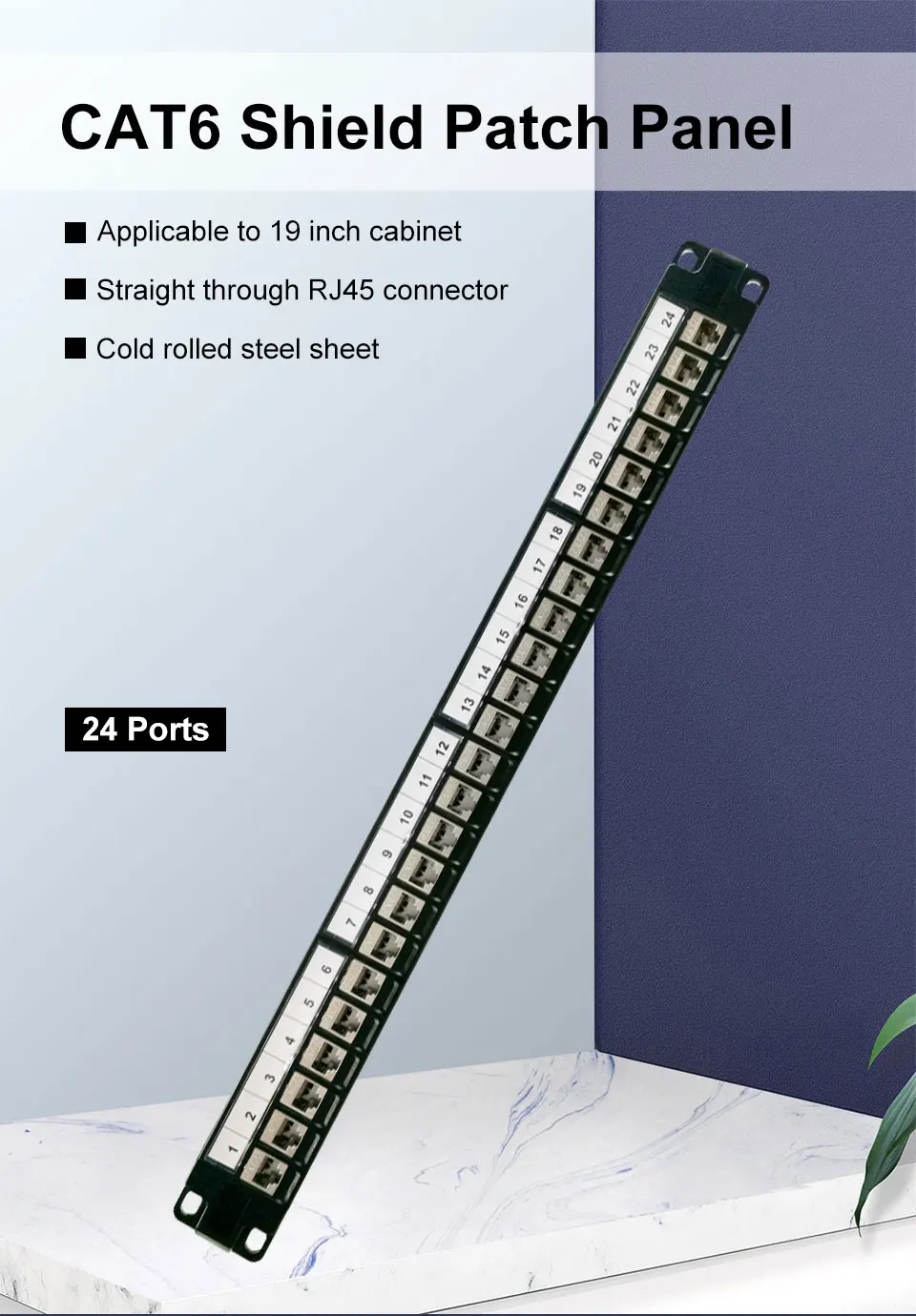portas Patch Panel Rackmount Wall Mount CAT5E,CAT6,CAT6A,CAT7,CAT8 STP Keystone Jack