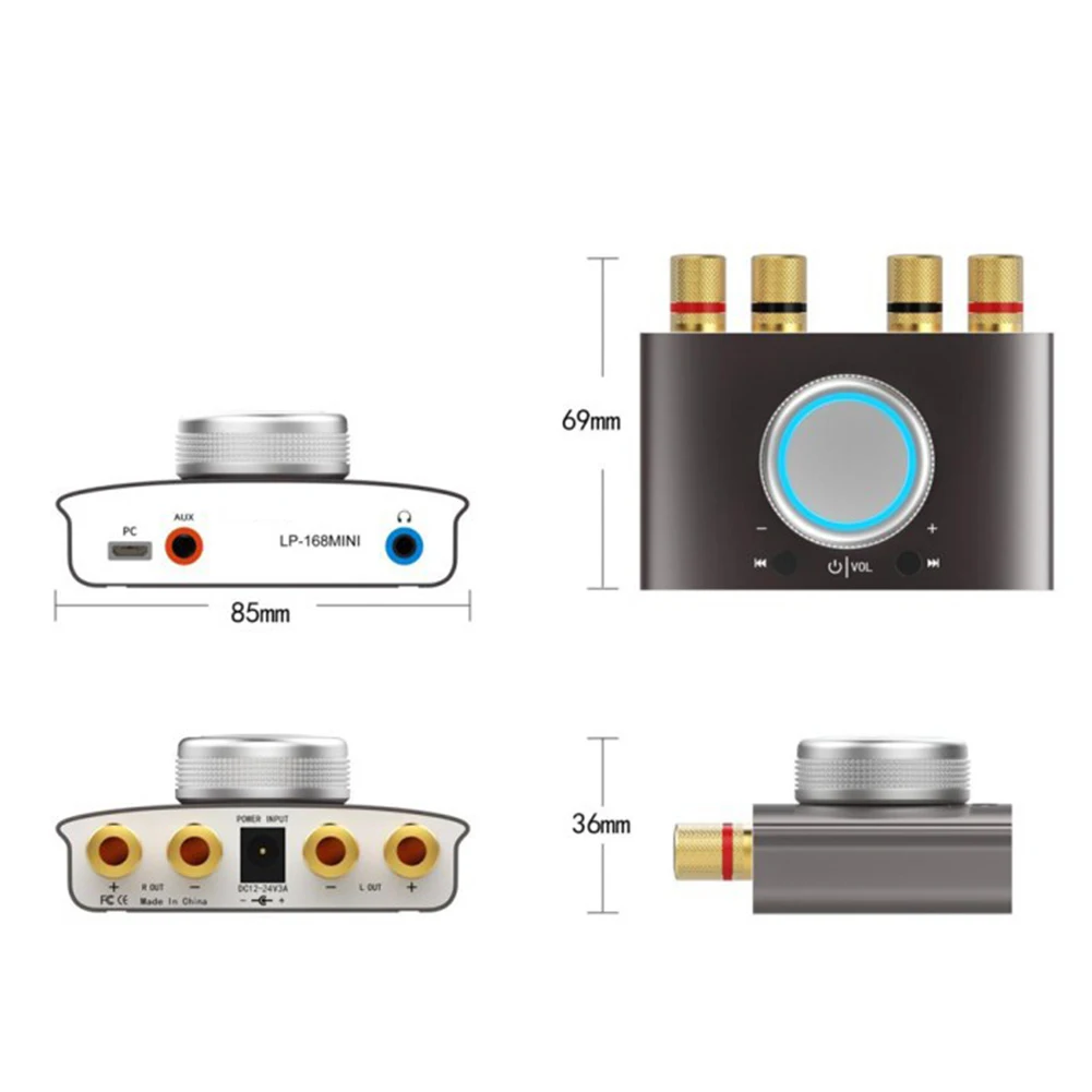 TPA3116 светодиодный индикатор Bluetooth V4.2 мощность USB вход низкий уровень шума стерео универсальный усилитель мини цифровой HIFI аудио алюминиевый сплав