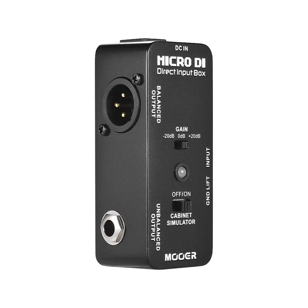 MOOER MICRO DI шкаф симулятор DI коробка гитарный эффект педаль полностью металлический корпус Поддерживает 4*1" Кабинет моделирование