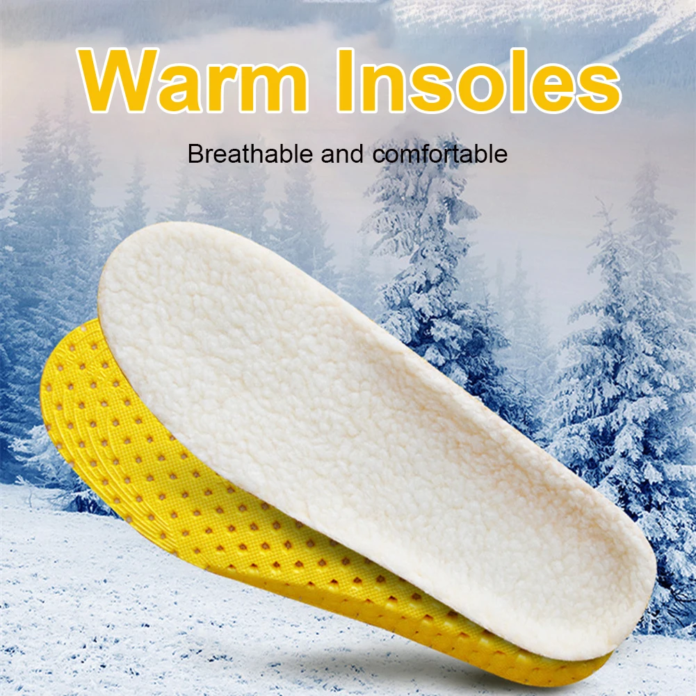 Теплые кашемировые теплые стельки, Утолщенные мягкие дышащие зимние спортивные ботинки, вставка для мужчин и женщин