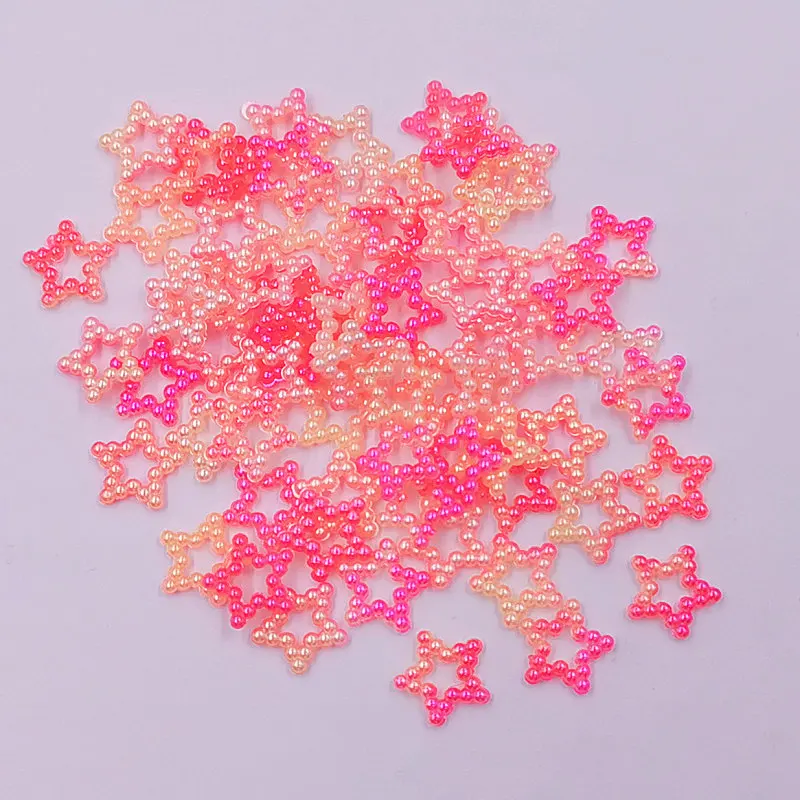 12mm 100pcs ABS Unicorn Color stars shape pearl Beads For Diy Scrapbooking Supplies Party Decoration Confetti