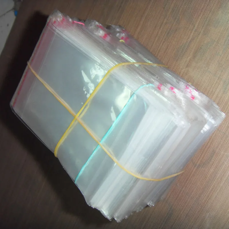 200 шт./лот 6x11 см прозрачные маленькие пластиковые пакеты самоклеющиеся уплотнения подходят для ювелирных изделий посылка Сумки