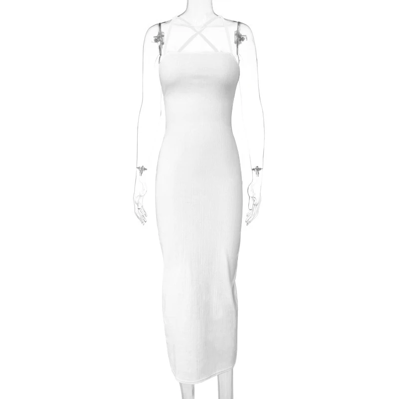DISEYAR Long Dress Bodycon Women Sexy Spaghetti Strap Black Summer Casual Streetwear Backless Maxi Outfits 2021 DISEYAR Long Dress Bodycon Women Sexy Spaghetti Strap Black Summer Casual Streetwear Backless Maxi Outfits 2021