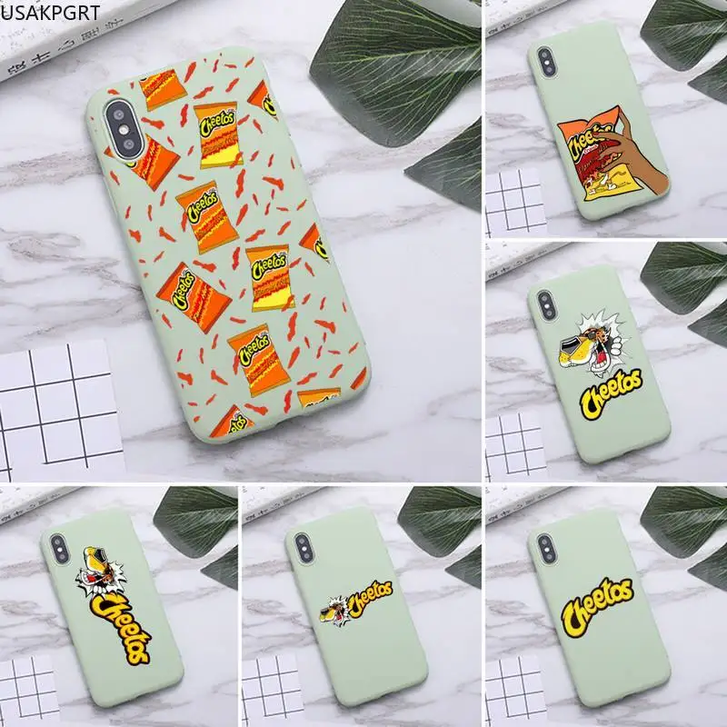 

hot cheetos Phone Case for iPhone 11 Pro Max X XR XS 8 7 6s Plus Candy green Silicone Cases