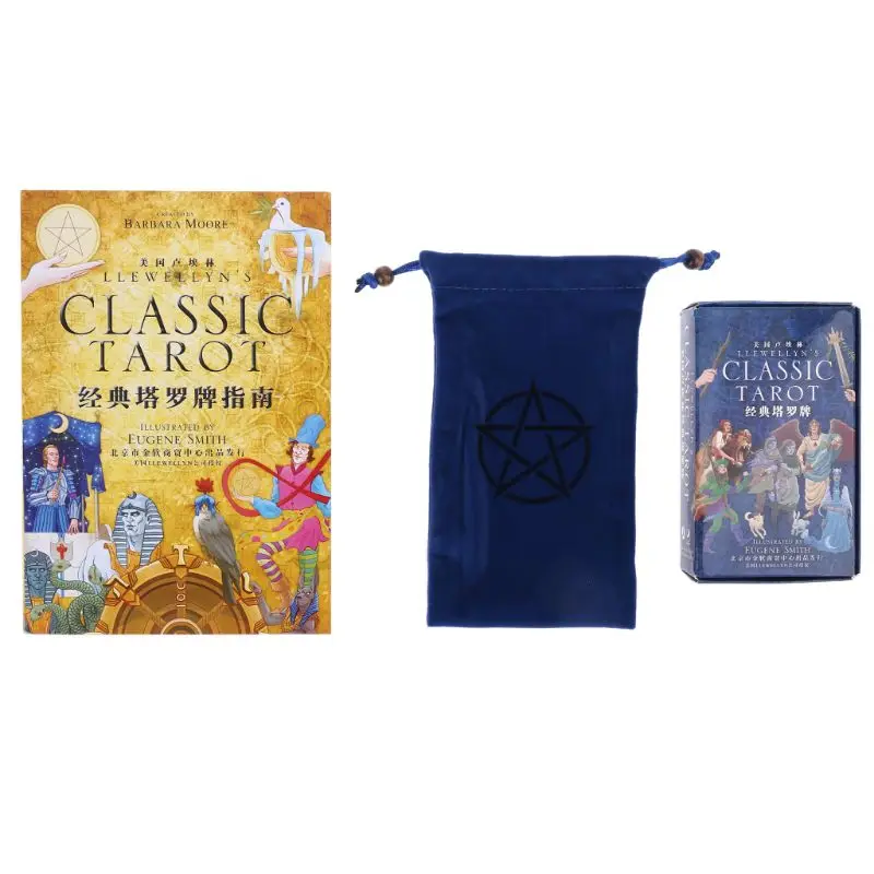 

Classic Tarot 78 Cards Deck Divination Cards Family Party Board Game with Cards Bag and Guidebook