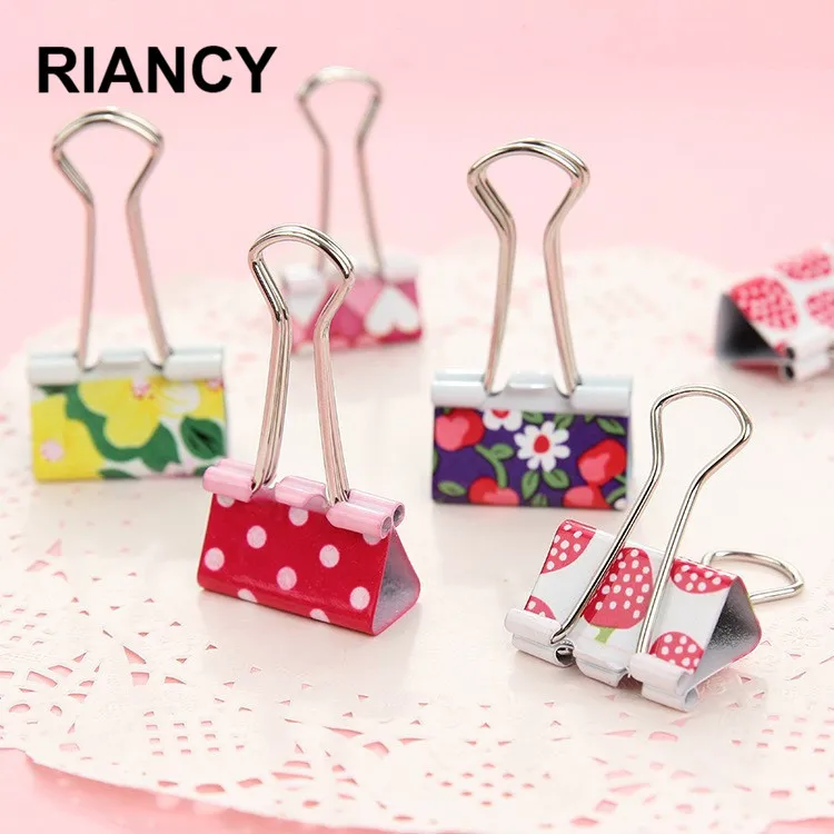 24pcs/lot Cute Color Paper Clips Para Papel Flowers Metal Paperclips Binder Printing Small Clip For Gifts Stationery 02620 | Канцтовары