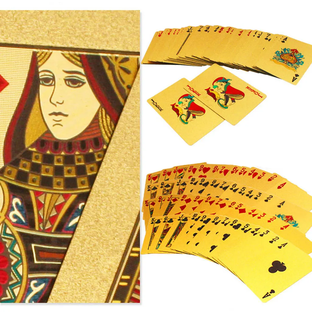 Hot Sale Playing Cards with 24K Gold Leaf and Geometric Design Full Deck Poker Card