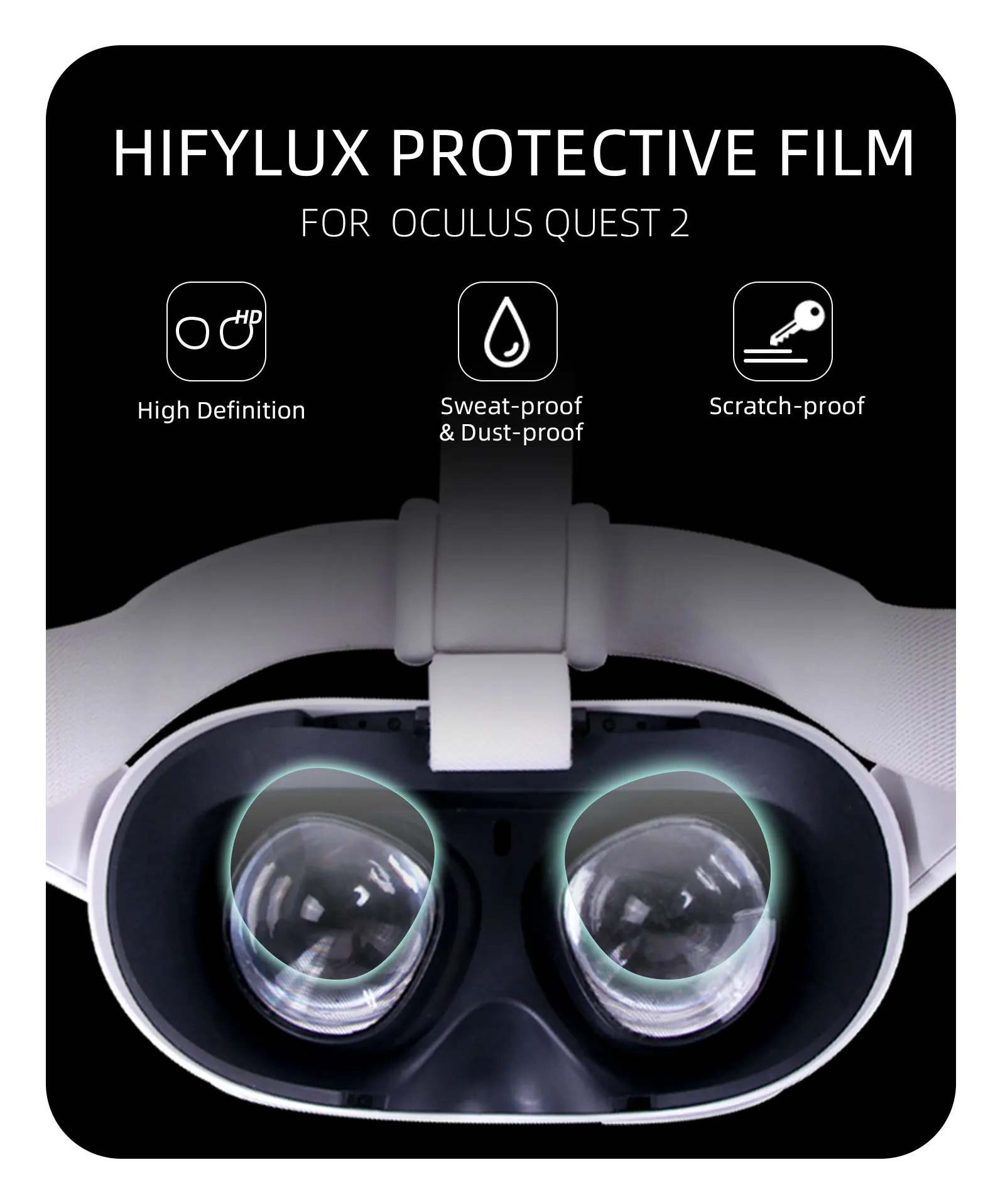 Seasaleshop2 Film De Protection pour Lentilles VR Film De Protection HD Film Transparent 2 Paires pour Oculus Quest Oculus Rift S Réalité Virtuelle 