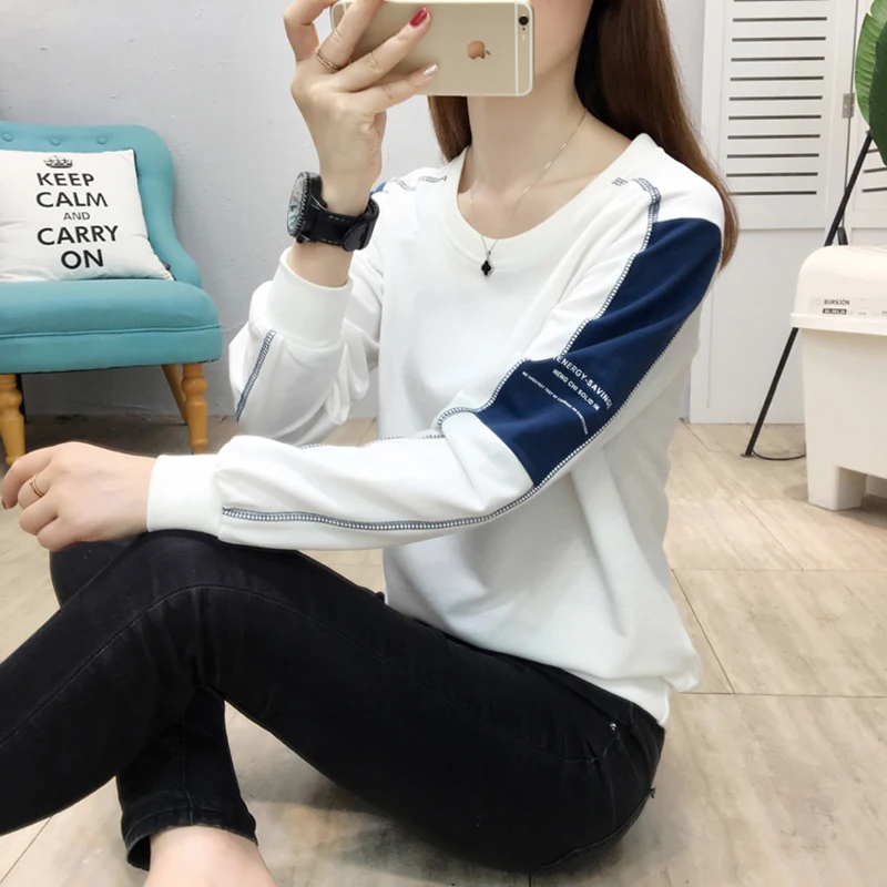 

Vetement Femme 2022 Bright Line Decoration Autumn Vintage Clothes Long Sleeve Pullovers Women Letter Print Fashion Streetwear