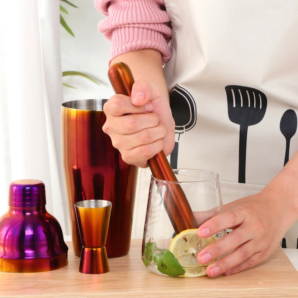 1-5PCS Stainless Steel Cocktail Set 750ml Cocktail Shaker Set Measure Cup Ice Filter Strainer Bartender Kit Bar cocktail shaker cocktail strainer