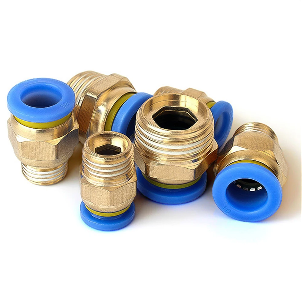 

PC pneumatic quick connector trachea quick plug 1/4" 1/2" 1/8" 3/8" external thread PU trachea hose connector 4 6 8 10 12 14mm