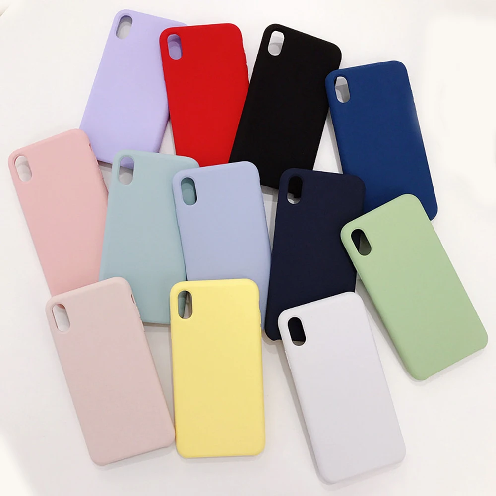 

Official Style Silicone Case For iPhone 7/8 6S Plus 5s / SE / X / XS MAX / XR Cute Sweet Candy Color Simple Fashion Phone Shell