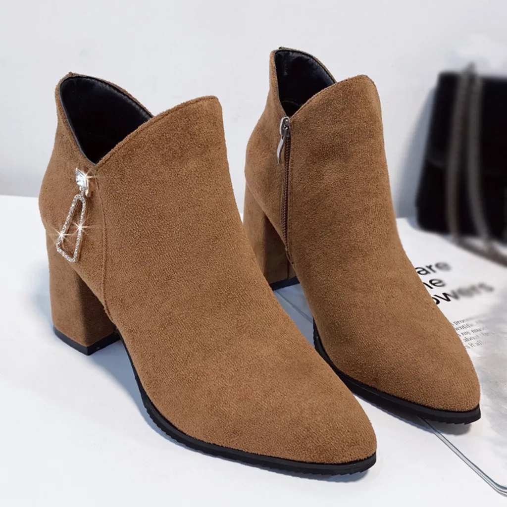 ladies black suede ankle boots