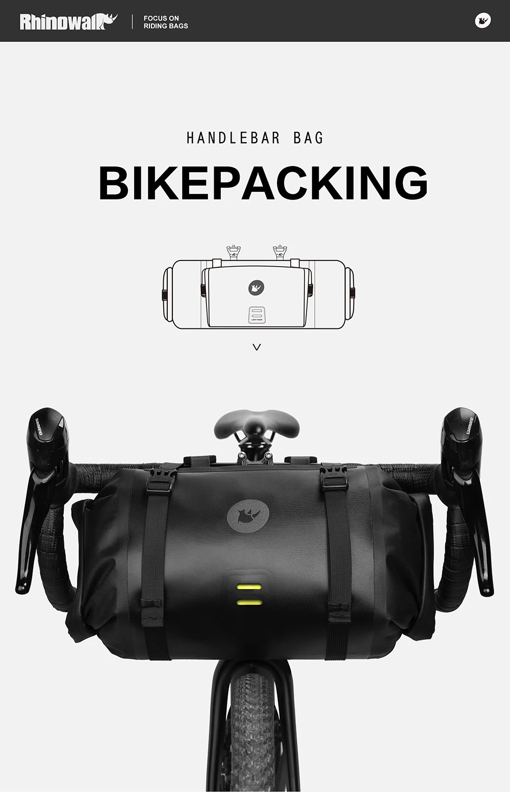 Rhinowalk-bolsa para manillar de bicicleta, resistente al agua, de gran capacidad, 2 piezas, para tubo frontal, accesorios para ciclismo de montaña, 2021