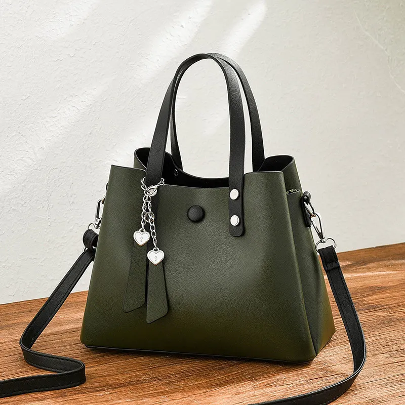 Litthing Women Leather Handbag Casual Crossbody Bag Yellow Bags Ladies Designer Handbags A Quality Shoulder Bags Female - Цвет: Green