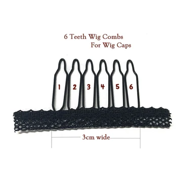 

Factory Supply Stainless Steel Wig Combs For Wig Caps 10Pcs/Lot 6-Teeth Wig Clips For Hair Extensions Best Combs For Wigs