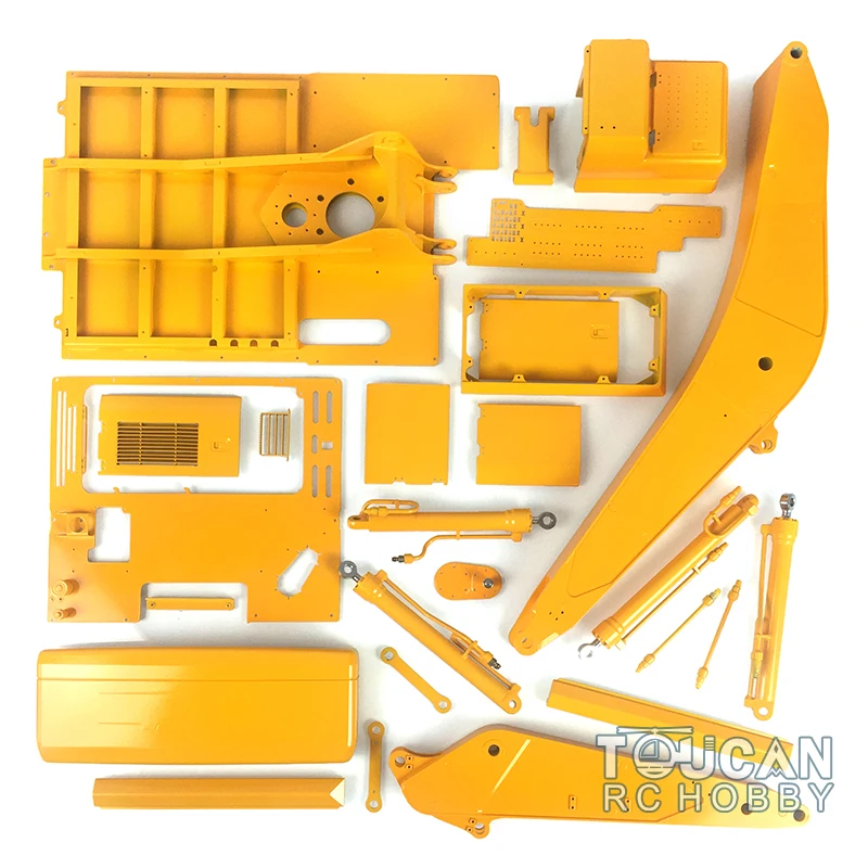 KIT LESU PC360 RC Hydraulic Excavator 1/14 Radio Control CNC Metal Digger Truck Painted Kits Model with Lights Brushless Motor 3