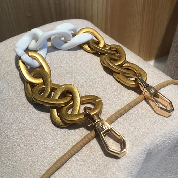 

About 33 cm length metal Alloy Material with resin chain obag handle shoulder handbag chain replacement metal chains wallet part