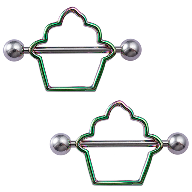 Rabbit Nipple Ring Piercing Barbell Shield Bar Rings Surgical Steel Sexy Adult Game for Women Breast Body Jewelry Gift 14G