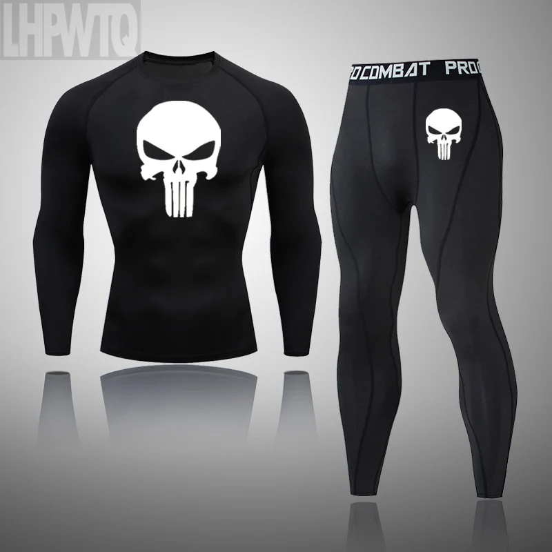 Men's Thermal Underwear Winter Ski Suit Sports Suits Compression Set Skin Tights Training Gym Fitness Clothing thermal underwear set