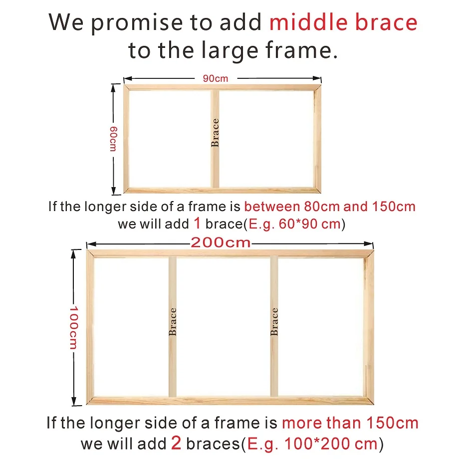 Large DIY Canvas Paintings Frame Natural Wood Photo Frame Diamond Painting Wall Art Large Posters Hanger Home Decor wood canvas frame wood photo frame photo frame wood frame art frames wood picture frame