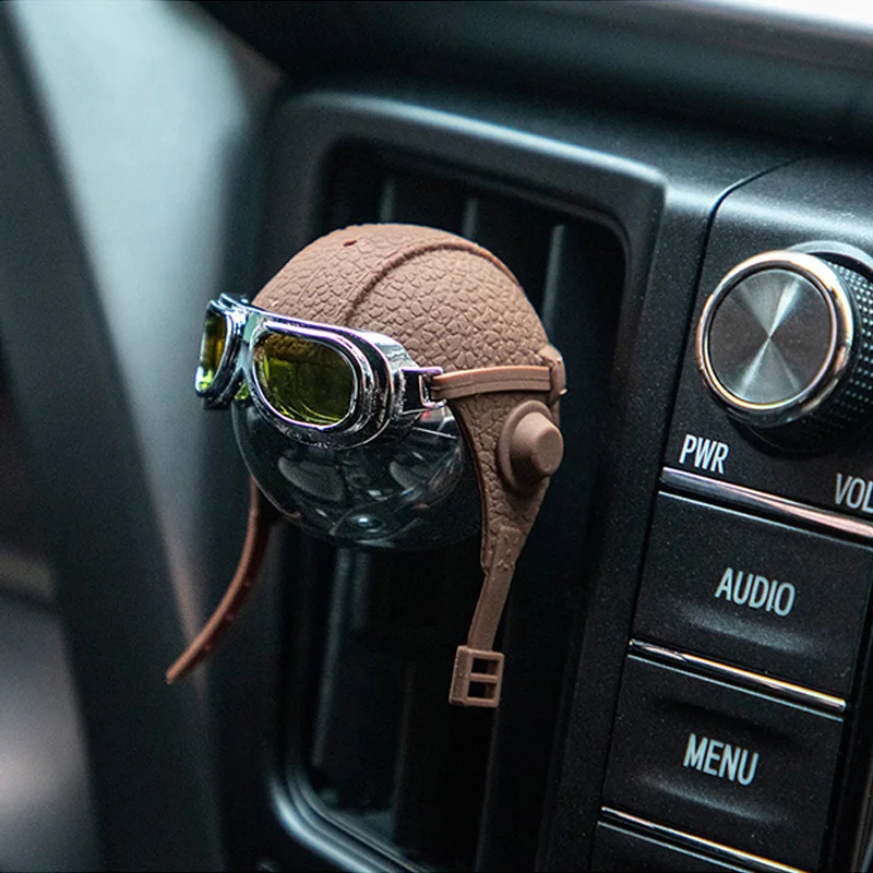 

Luxury Car Perfume Genuine Leather Strap Hanging Car Fragrance Creative Helmet Car Air Freshener Airborne Division