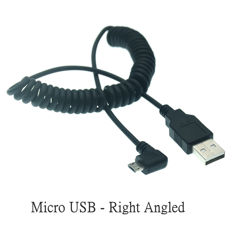 Micro USB 90-Degree Right Angle to USB Male Spring Retractable Cable - 1m Description Image.This Product Can Be Found With The Tag Names Computer Cables Connecting, Computer Peripherals, Micro usb, PC Hardware Cables Adapters