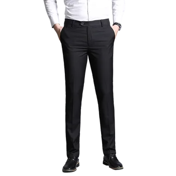 

Men Formal Dress Pants Slim Fit Fashion Formal Business Solid Color Pant Casual Man Trousers Wedding Groom Prom Trouser