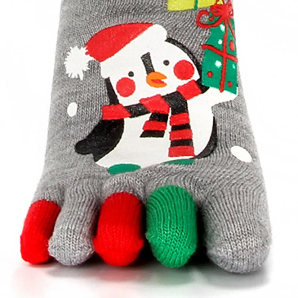 Носки JAYCOSIN, рождественские носки унисекс с пятью пальцами, хлопковые забавные носки с разноцветным носком, повседневные носки, женские акриловые рождественские носки