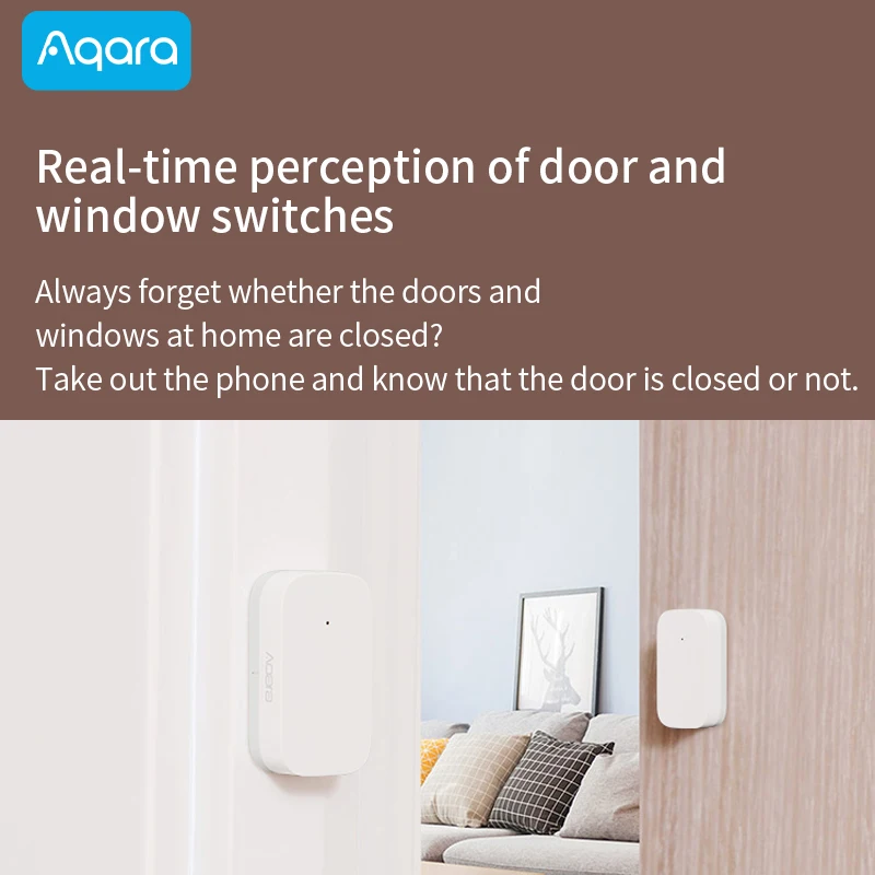 Датчик открытия дверей и окон Aqara Zigbee Беспроводной сенсор работает с приложением