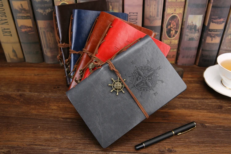 Винтажный Ретро пиратский дневник, записная книжка, Обложка из искусственной кожи, записная книжка, школьные канцелярские принадлежности или дневник путешественника