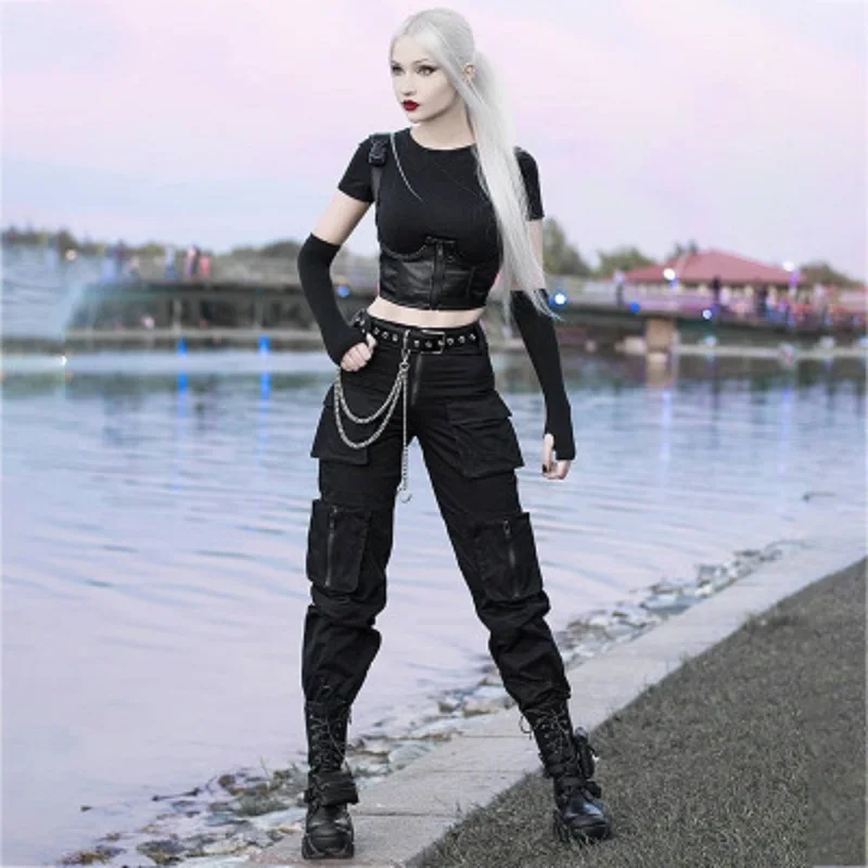 Goth Dark Pleated Grunge Gothic Pants 