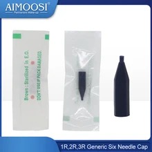 100pcs Sterile 1R,2R,3R Generic Six Needle Cap Permanent Makeup Tip Fit on Sunshine & Giant sun & golden rose Tattoo Machine