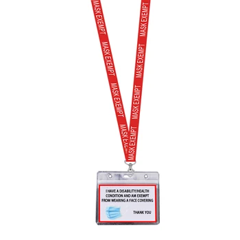 

Men Women With Lanyard ID Card Holder Face Cover Exemption Lightweight Indicate Personal Disability Multifunction Waterproof