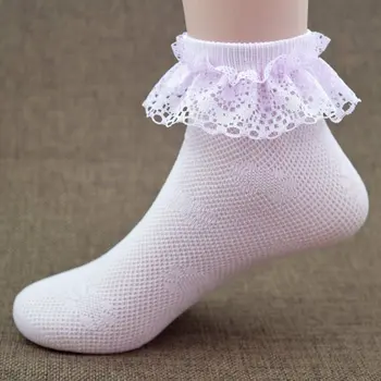 

4pcs Lace Baby Girls Socks Princess Baby Knee High Wedding Mesh Toddler Girls Socks Floral Tights Leg Warmer Socks For Kids