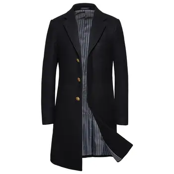 

Winter Coat Men Black Grey Overcoat Men Casual Plus Size Men'S Coat Suit Collar Long Sleeve Long Jacket Abrigo Hombre 5xl 4xl