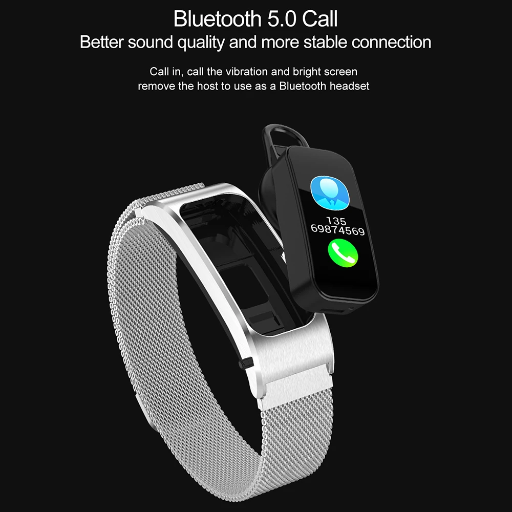 Wireless Headphones Smart watch Heart Rate Blood Pressure Fitness Bracelet Bluetooth Earphone Headset Wristband Watch Band Wireless Headphones Smart watch Heart Rate Blood Pressure Fitness Bracelet Bluetooth Earphone Headset Wristband Watch Band