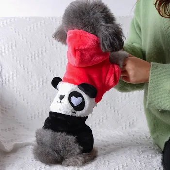 

Aapet 1pc Flannel Dog Hoodie Cute Panda Modelling Clothes For Dog Winter Warm Puppy Jumpsuit Jacket Sweatshirt For S/M Size Dog