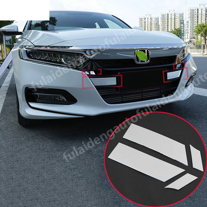 4 шт. для Honda Accord 10th- нержавеющая сталь Передняя решетка Накладка Декоративные наклейки аксессуары для стайлинга автомобилей