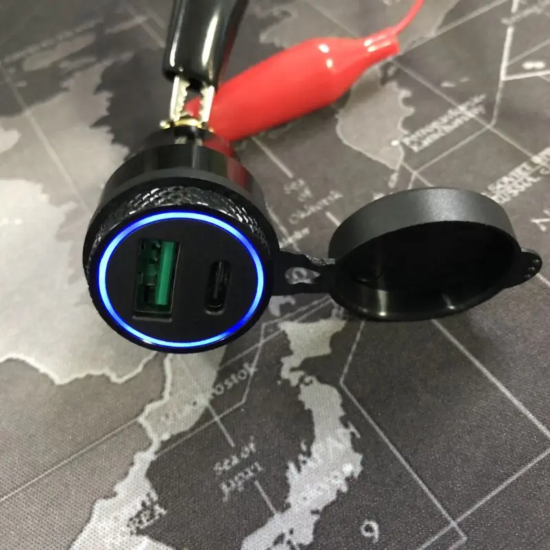 Водонепроницаемый мотоцикл 12V 24V QC3.0 Тип usb C PD быстрая Зарядное устройство Мощность адаптер Hella DIN разъем для BMW Ducati Триумф мотоциклетная обувь застёжка