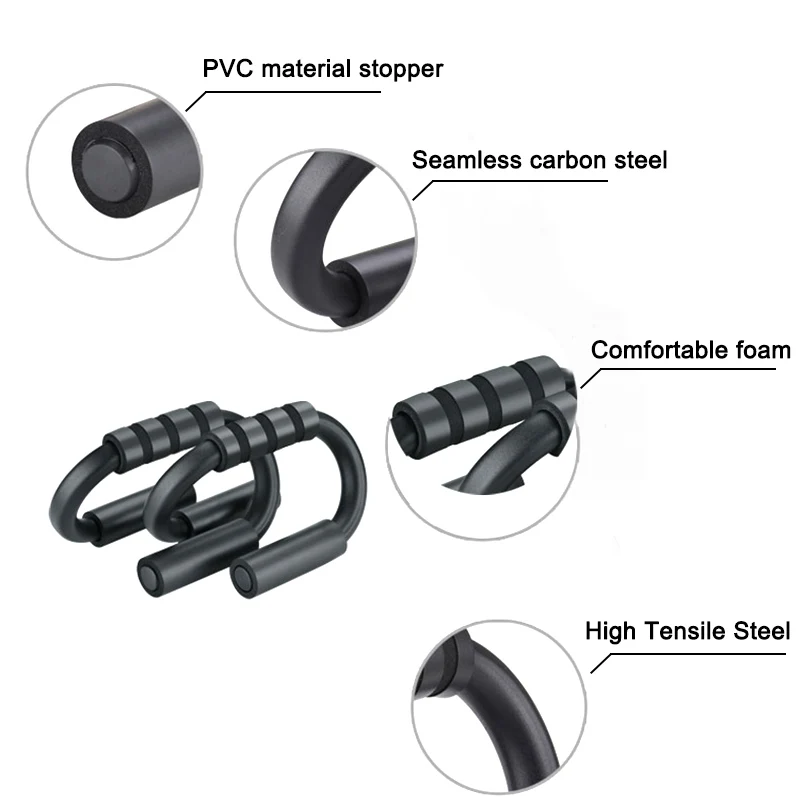 Home Push Up Stands Bar S Shaped Fitness Push-Up Arm Rack Exercise Pushups Body Building Home Muscle Training Professional Gym