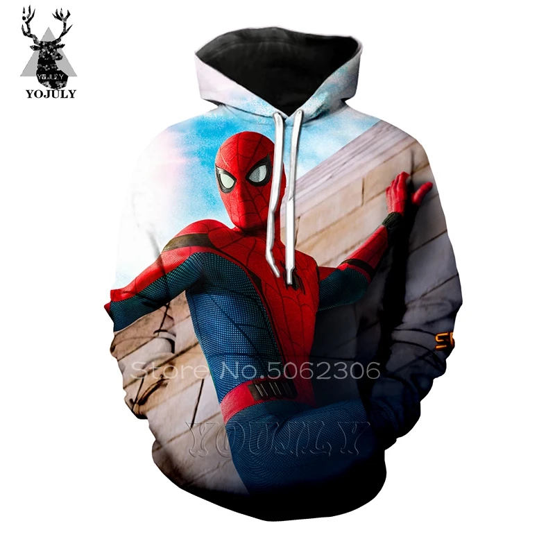 Человек-паук толстовки off white Мужская толстовка фильм 3d принт Marvel супергерой хип хоп Уличная пуловер Топ странные вещи 80 - Цвет: 7