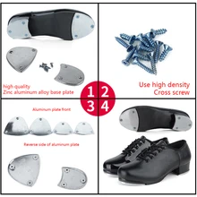 4 шт. Tap танцевальная обувь прочный алюминиевый коврик пнул латинские развлечения с винтами звук дно легкий ударопрочный