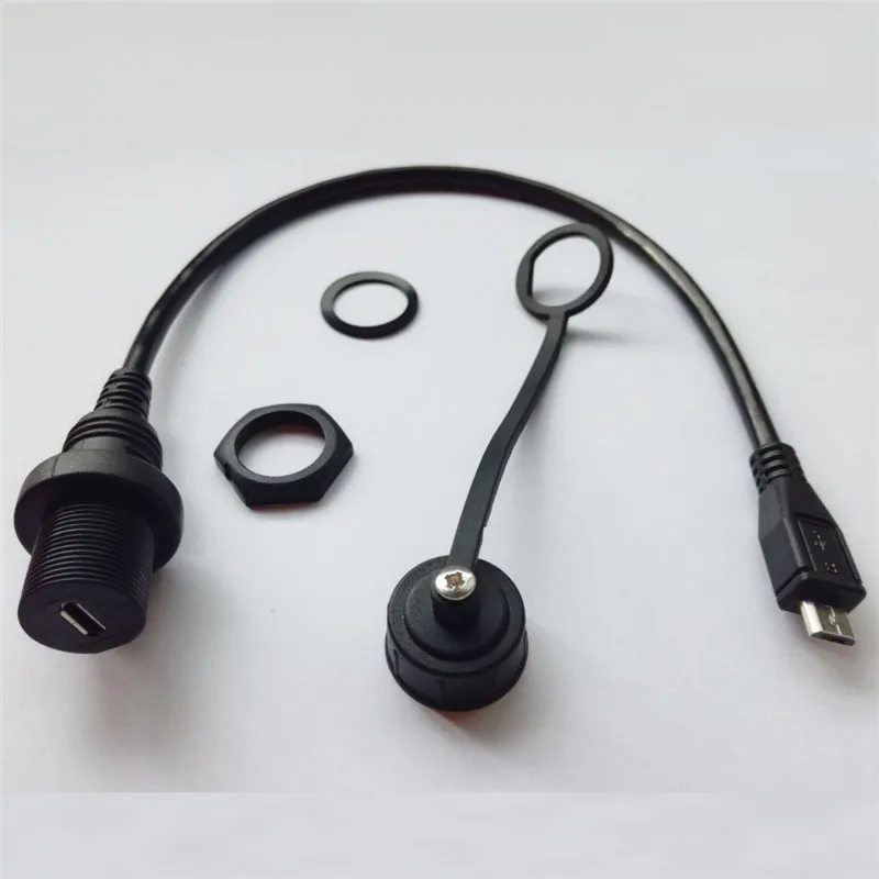 Micro USB 2,0 IP67 водонепроницаемый кабель, Micro-USB 5pin IP 67 мужчин и женщин крепление на панель водонепроницаемый разъем удлинитель 0,3 м/1 м