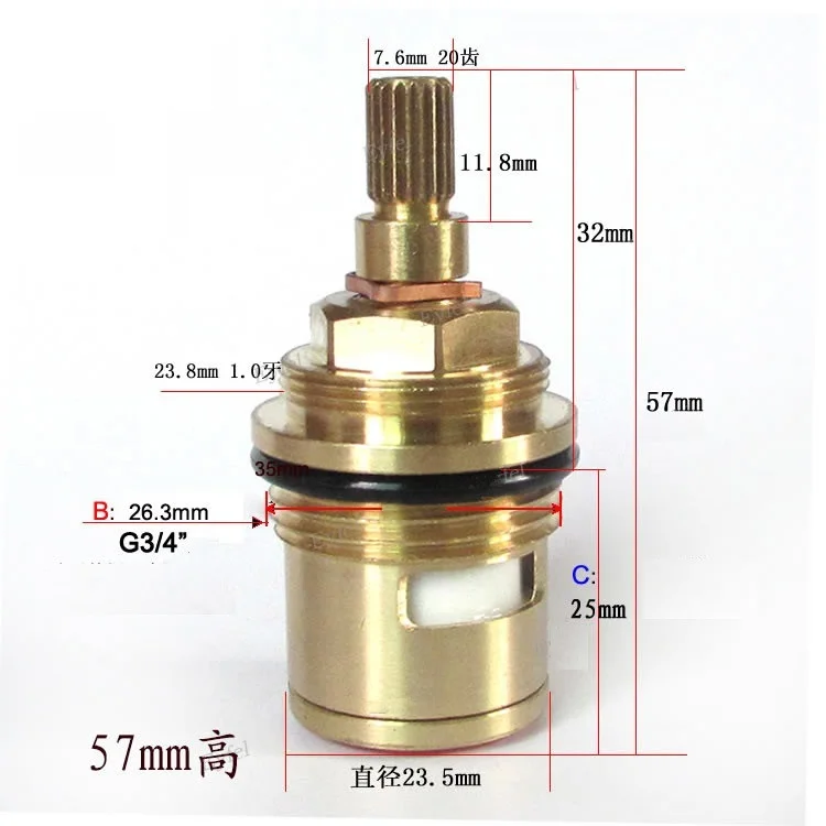 MTTUZK All-copper G3/4" tooth PPR quick-opening valve core faucet cartridge PPR water pipe fittings G3/4 inch concealed spool faucet cartridge