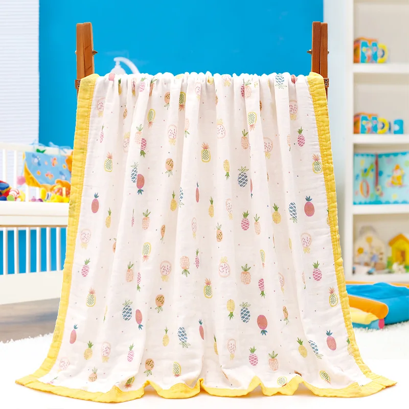110cm*110cm 6-layers Newborn Baby Swaddles Cotton Soft Newborn Blankets Bath Gauze Infant Wrap Sleepsack Stroller Cover Play Mat