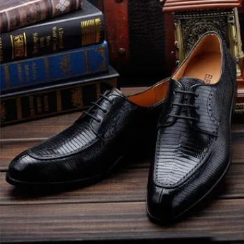 ourui true Lizard skin business A suit Men's shoes manual shoes male men shoes
