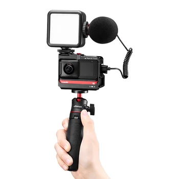 

Insta360 One R Metal Vlog Cage Case Mounting Bracket Tripod Extend Cold Shoe for Insta360 One R LED Light Microphone Accessories