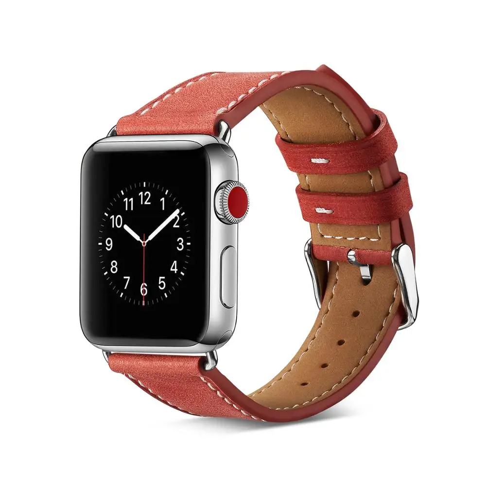 

Unisex leather strap for apple watch 4 44mm 40mm 42mm 38mm band for iWatch 3 2 1 Multi colors bracelet belt for Apple watchband